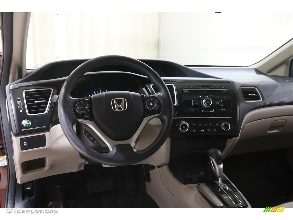 2013 Civic LX Sedan - Crimson Red Pearl / Beige photo #6