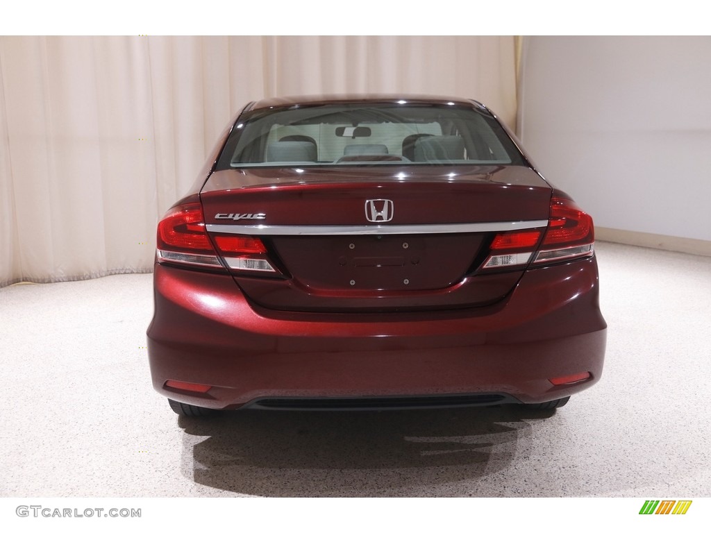 2013 Civic LX Sedan - Crimson Red Pearl / Beige photo #16