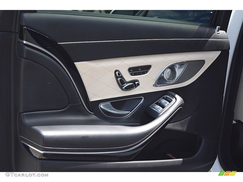 2016 Mercedes-Benz S Mercedes-Maybach S600 Sedan Porcelain/Black Door Panel Photo #144976003