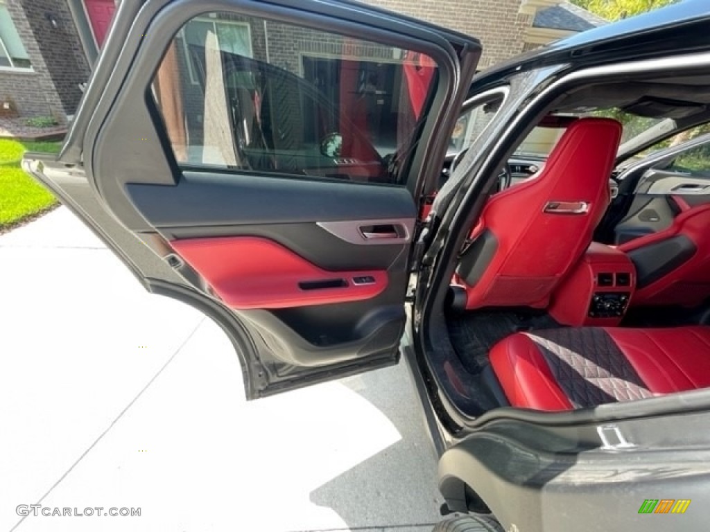 2020 Jaguar F-PACE SVR Ebony/Pimento Door Panel Photo #144981320