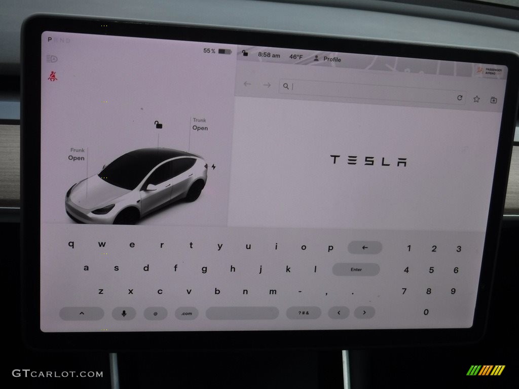 2021 Model Y Long Range AWD - Pearl White Multi-Coat / Black photo #8