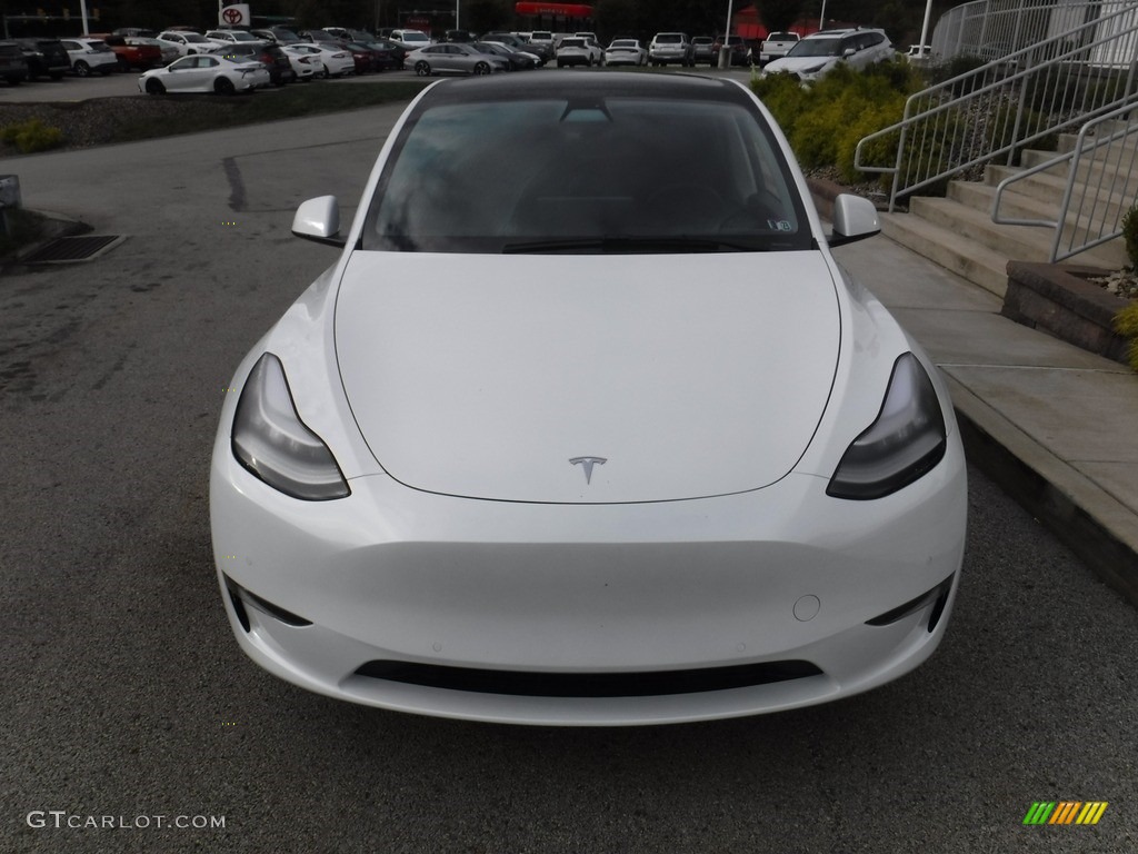 2021 Model Y Long Range AWD - Pearl White Multi-Coat / Black photo #12