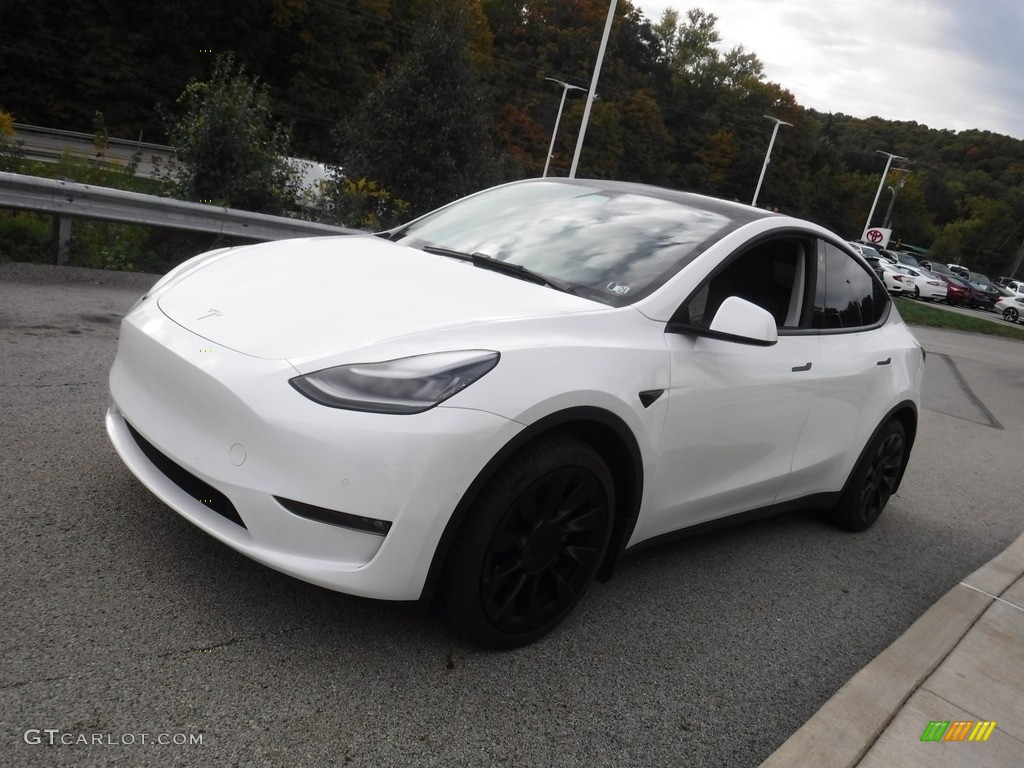 Pearl White Multi-Coat 2021 Tesla Model Y Long Range AWD Exterior Photo #144982592