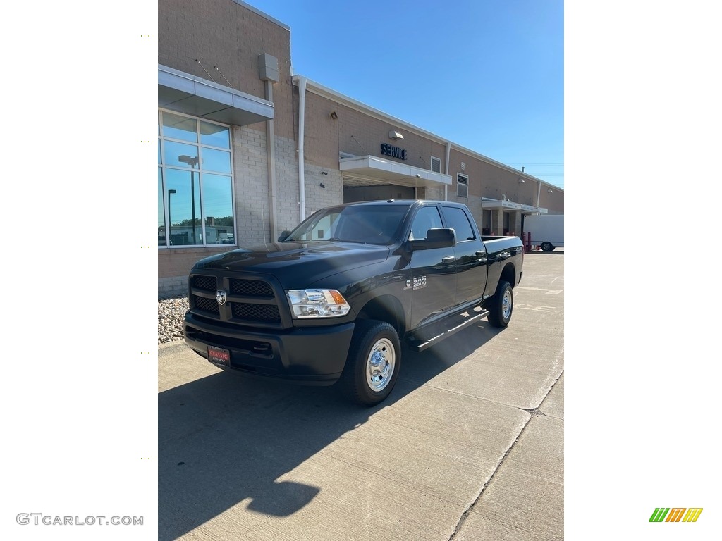 2017 2500 Tradesman Crew Cab 4x4 - Brilliant Black Crystal Pearl / Black/Diesel Gray photo #1