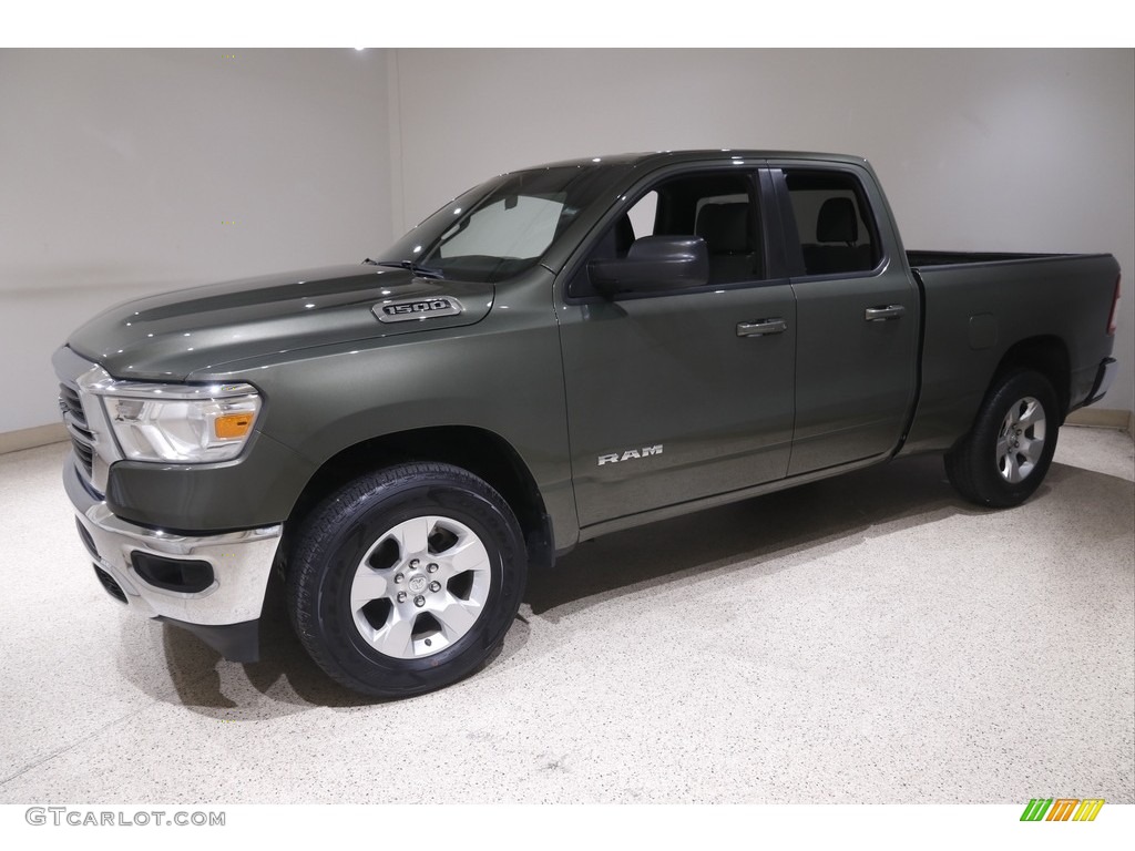 2021 1500 Big Horn Quad Cab 4x4 - Olive Green Pearl / Diesel Gray/Black photo #3