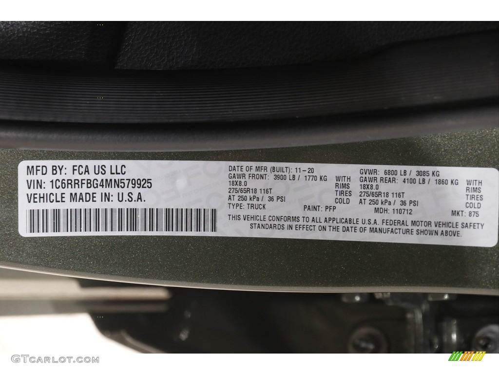 2021 1500 Big Horn Quad Cab 4x4 - Olive Green Pearl / Diesel Gray/Black photo #22