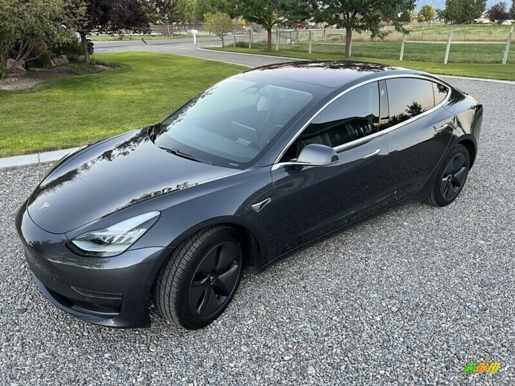 2018 Model 3 Long Range - Midnight Silver Metallic / Black photo #10