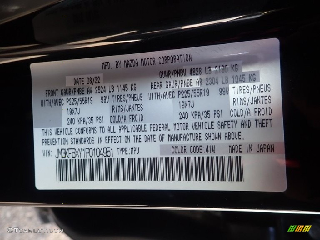 2023 CX-5 Color Code 41W for Jet Black Mica Photo #144986866