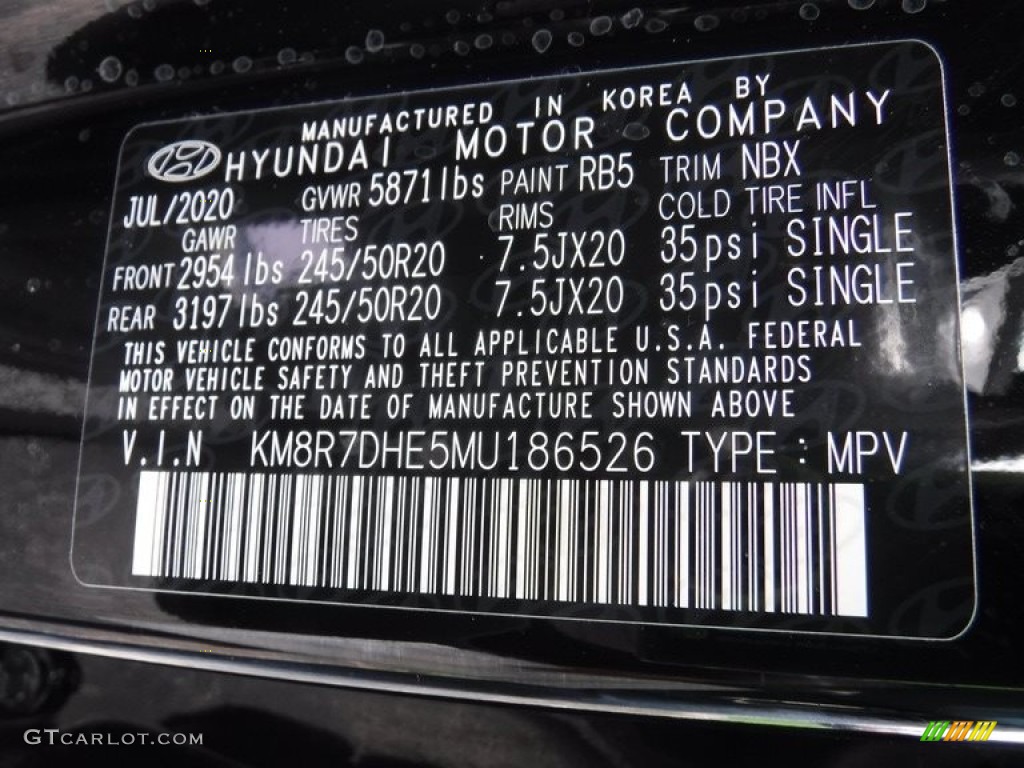 2021 Hyundai Palisade Calligraphy AWD Color Code Photos