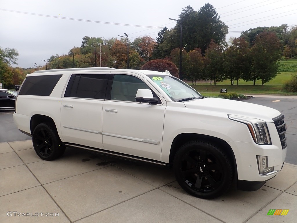 Crystal White Tricoat 2018 Cadillac Escalade ESV Platinum 4WD Exterior Photo #144990630