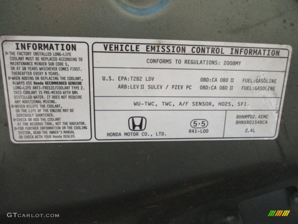 2008 Accord EX-L Sedan - Mystic Green Metallic / Black photo #68