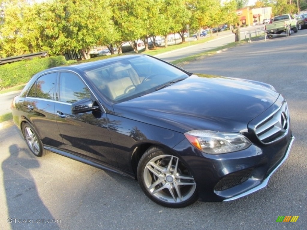 2014 E 350 4Matic Sport Sedan - Lunar Blue Metallic / Silk Beige/Espresso Brown photo #3