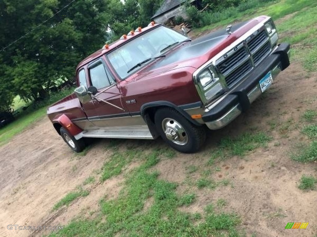 1993 Ram Truck D350 Extended Cab Dually - Dark Copper Pearl Metallic / Tan photo #3