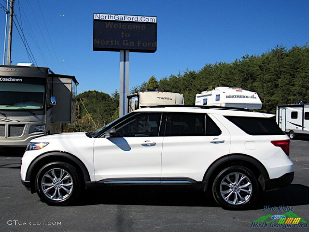 2020 Explorer XLT 4WD - Star White Metallic Tri-Coat / Sandstone photo #2