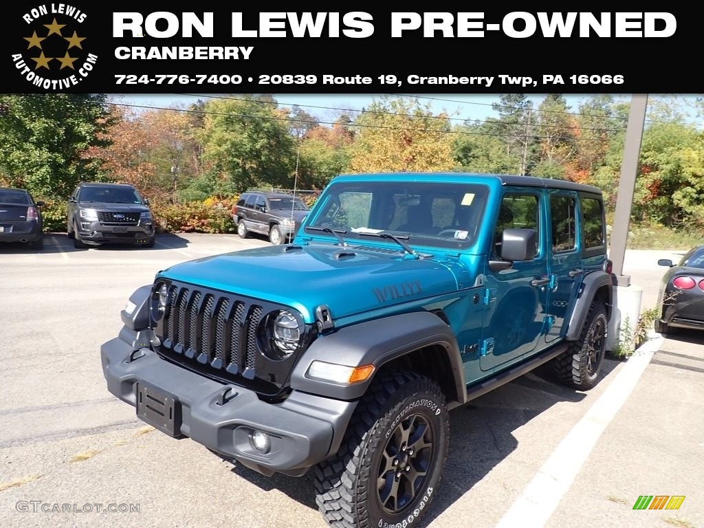 2020 Wrangler Unlimited Willys 4x4 - Bikini Pearl / Black photo #1