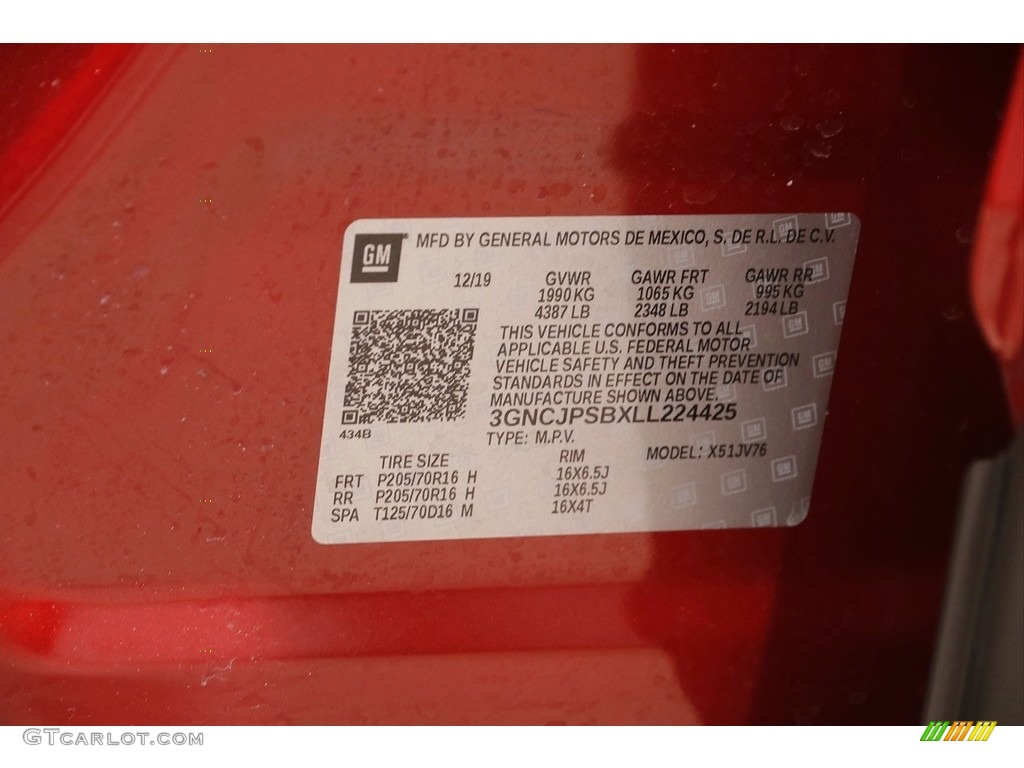 2020 Trax LT AWD - Cajun Red Tintcoat / Jet Black photo #20