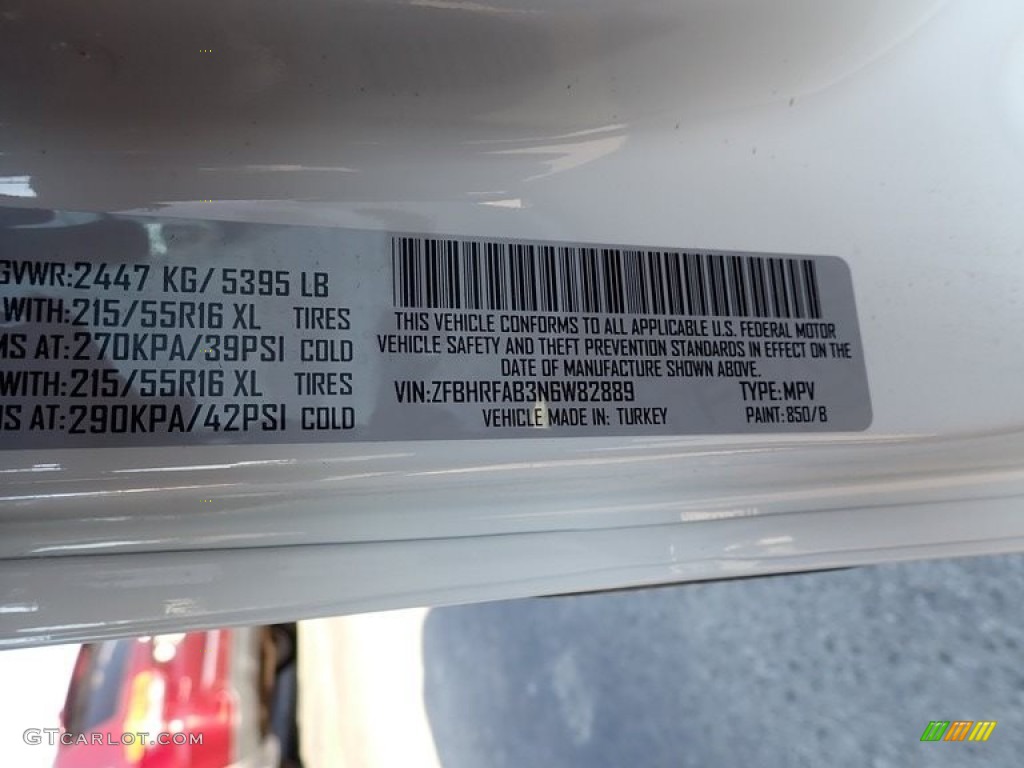 2022 ProMaster City Color Code 850 for Bright White Photo #145000096