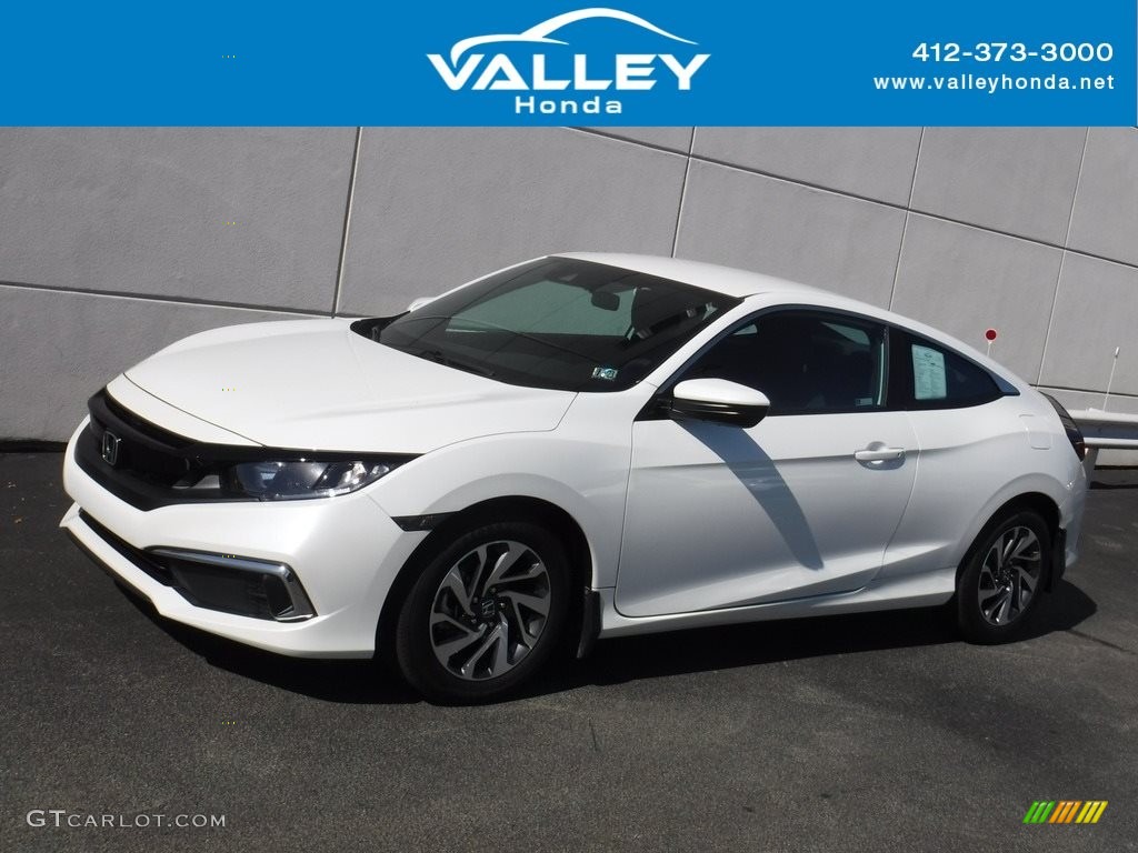 2020 Civic LX Coupe - Aegean Blue Metallic / Black photo #1