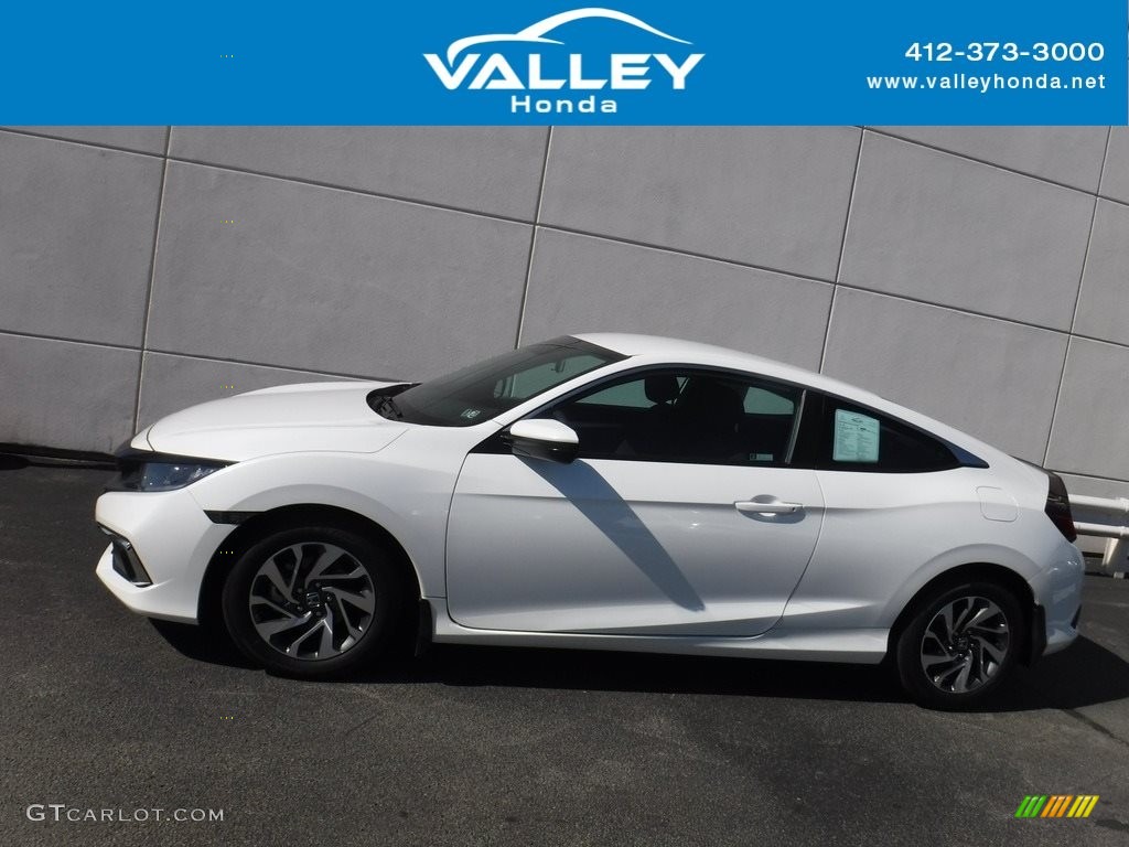 2020 Civic LX Coupe - Aegean Blue Metallic / Black photo #2