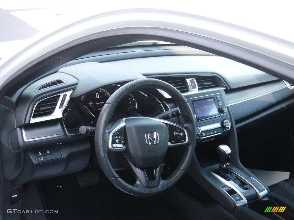 2020 Civic LX Coupe - Aegean Blue Metallic / Black photo #9