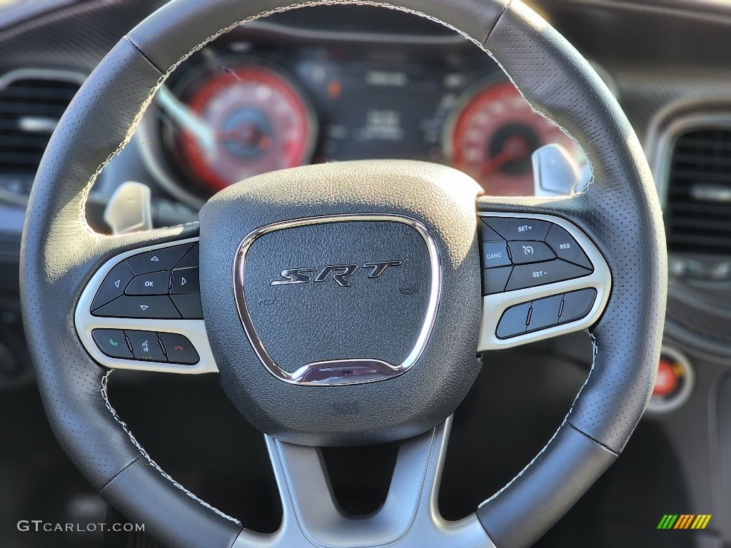 2022 Dodge Charger SRT Hellcat Widebody Black Steering Wheel Photo #145007997