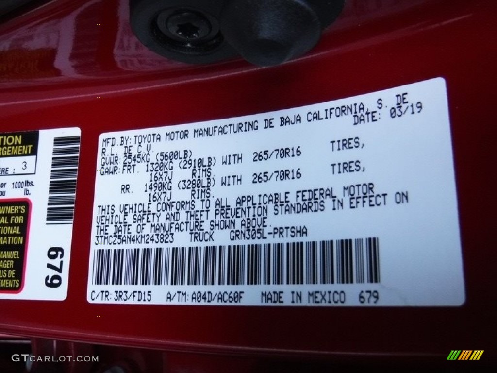 2019 Tacoma TRD Off-Road Double Cab 4x4 - Barcelona Red Metallic / TRD Graphite photo #33