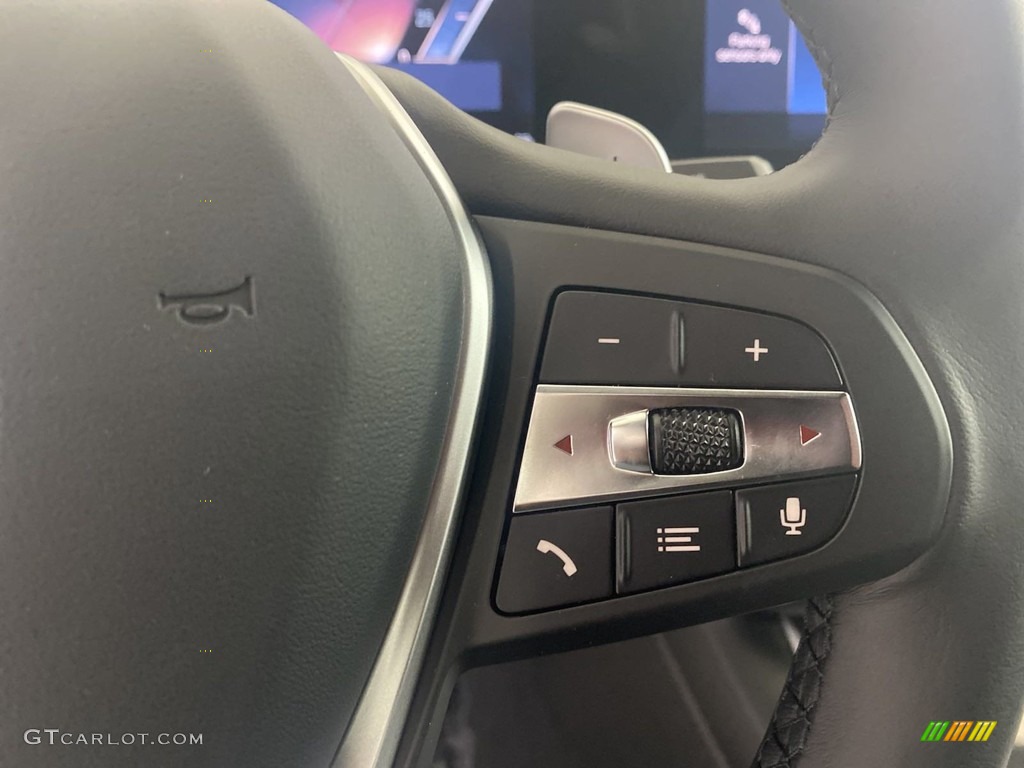 2023 BMW 3 Series 330e Sedan Black Steering Wheel Photo #145008375