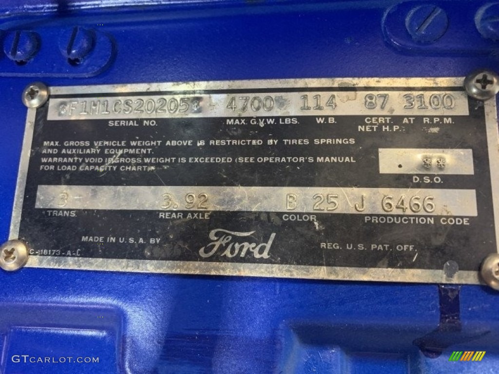 1951 Ford F1 Pickup Custom Info Tag Photo #145014775