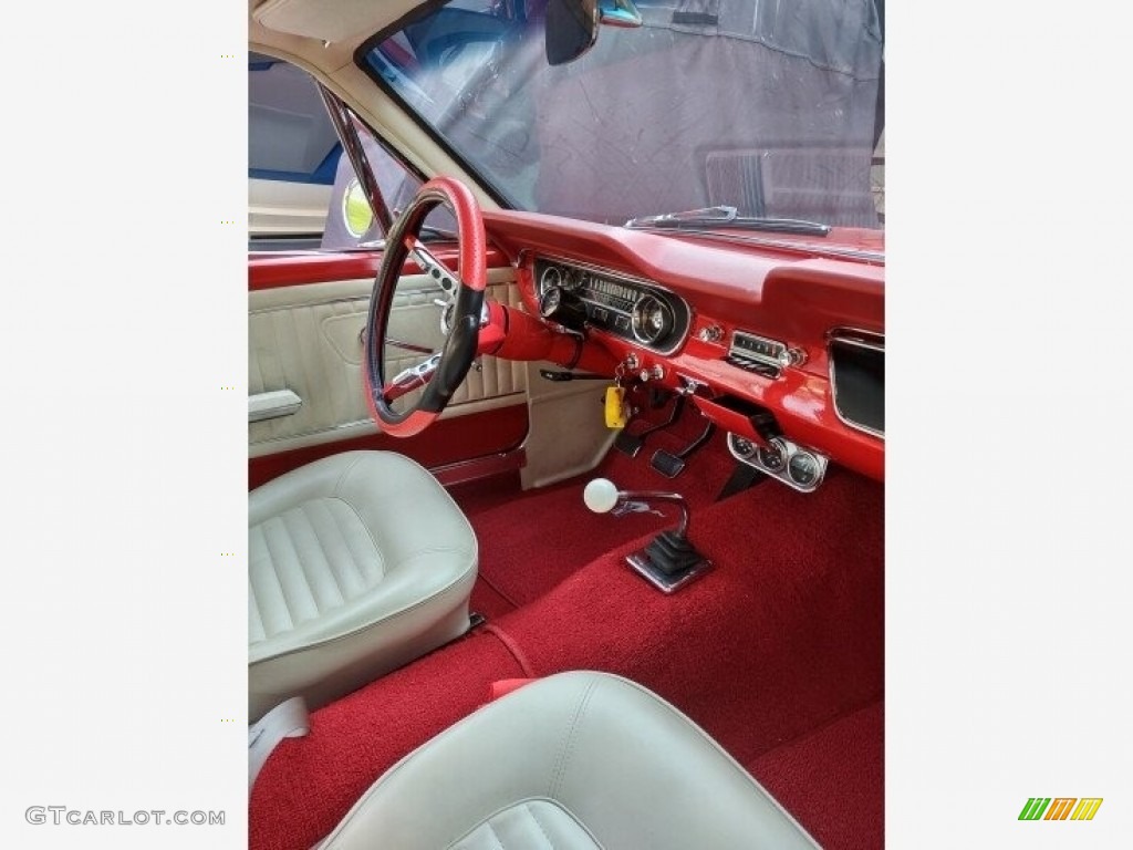 1965 Mustang Coupe - Rangoon Red / White photo #4
