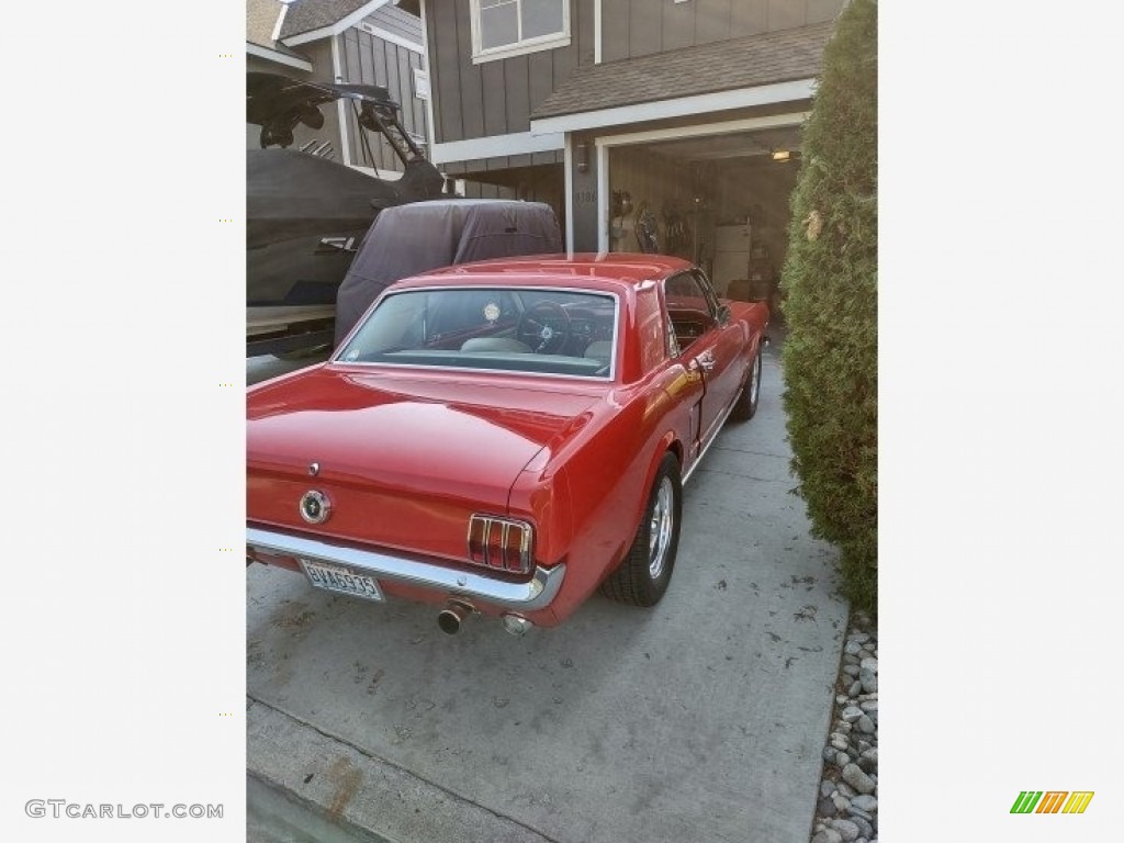 1965 Mustang Coupe - Rangoon Red / White photo #5