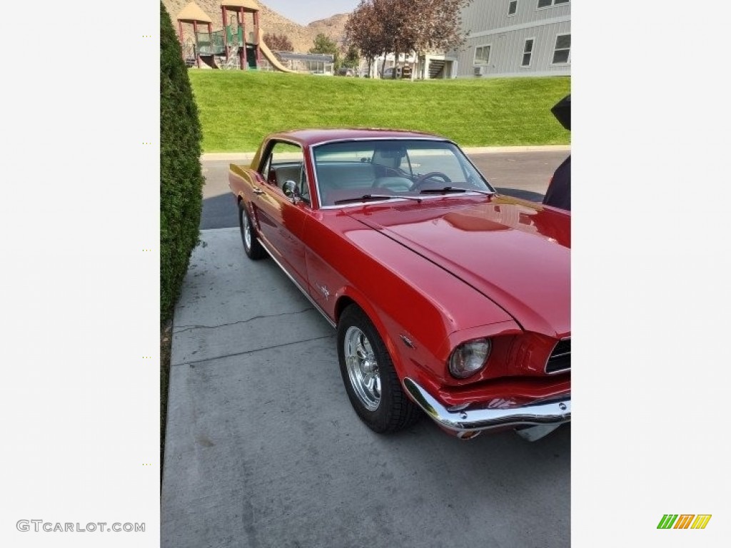 1965 Mustang Coupe - Rangoon Red / White photo #7