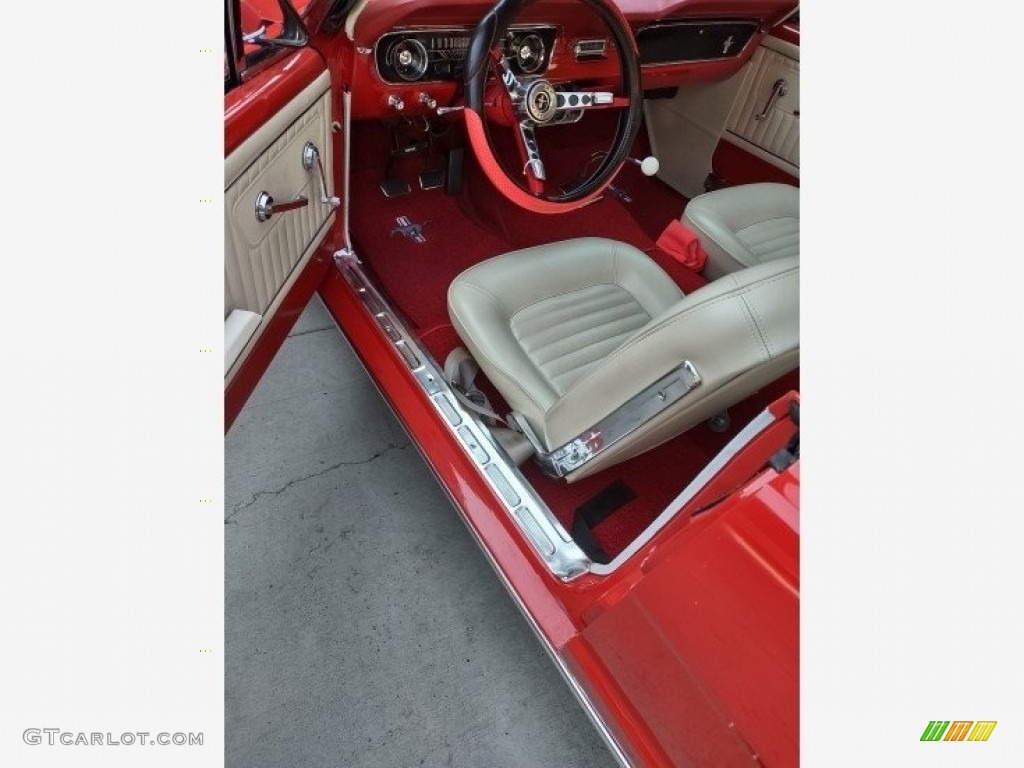 1965 Mustang Coupe - Rangoon Red / White photo #13