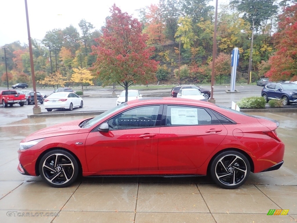 2023 Elantra N-Line - Scarlet Red Pearl / Black photo #5
