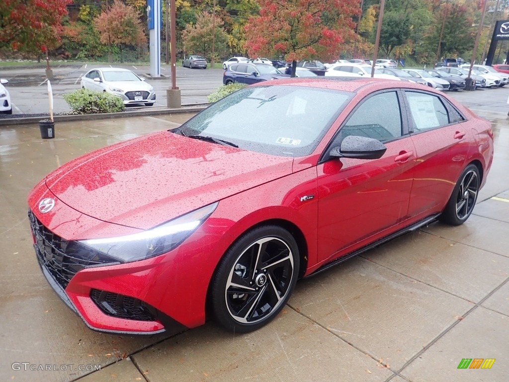 Scarlet Red Pearl 2023 Hyundai Elantra NLine Exterior Photo 145017463