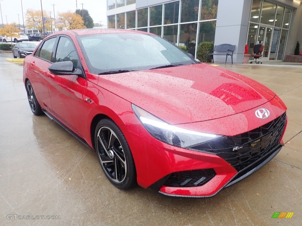Scarlet Red Pearl 2023 Hyundai Elantra N-Line Exterior Photo #145017496