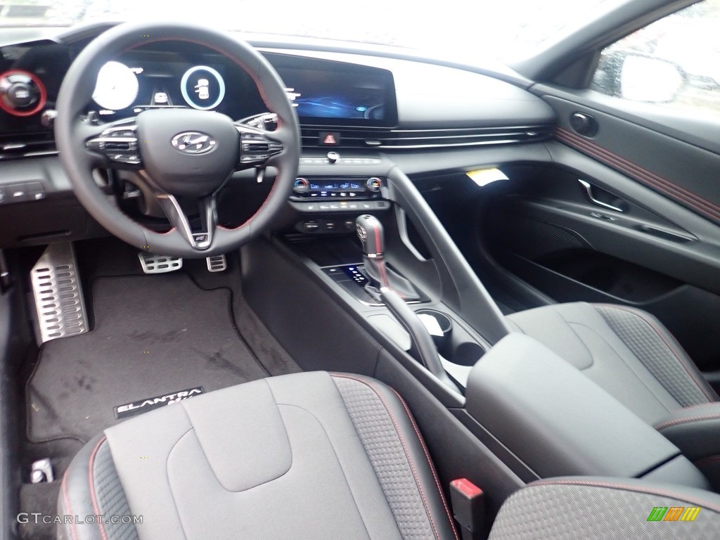 Black Interior 2023 Hyundai Elantra N-Line Photo #145017583