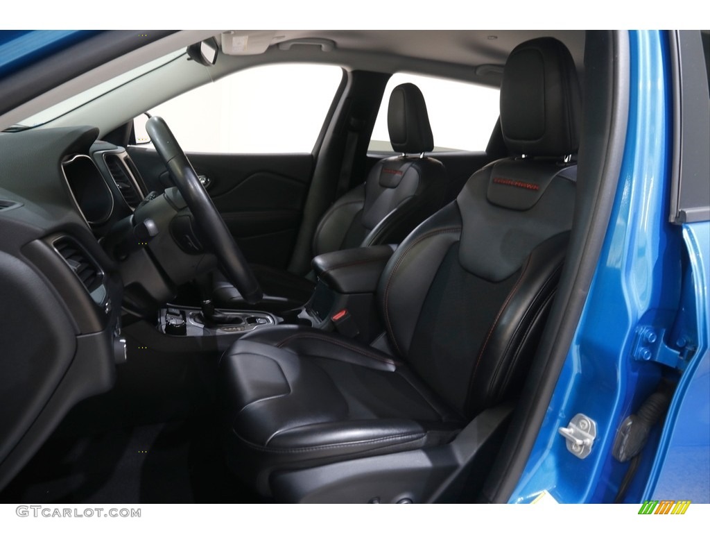 2020 Cherokee Trailhawk 4x4 - Hydro Blue Pearl / Black photo #5