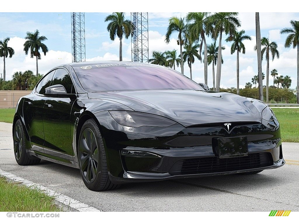 Solid Black 2021 Tesla Model S Plaid AWD Exterior Photo #145022798