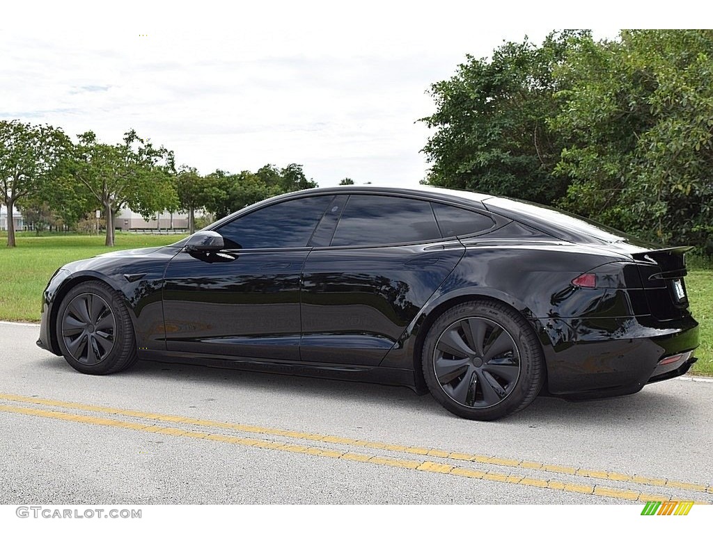 Solid Black 2021 Tesla Model S Plaid AWD Exterior Photo #145022924