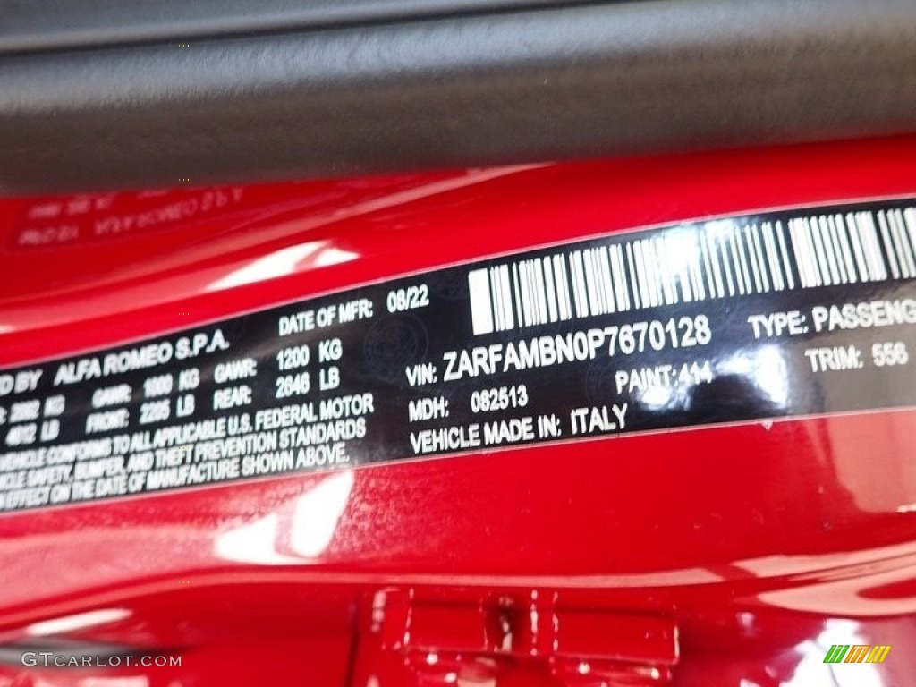 2023 Giulia Color Code 414 for Alfa Rosso (Red) Photo #145024460