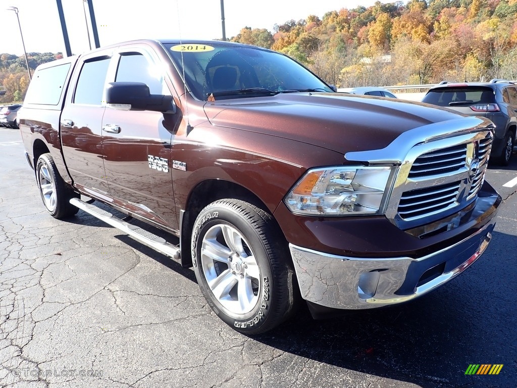 2014 1500 Big Horn Crew Cab 4x4 - Western Brown / Canyon Brown/Light Frost Beige photo #9