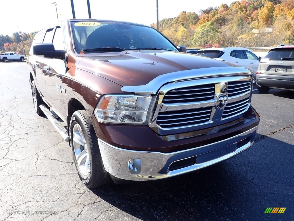 2014 1500 Big Horn Crew Cab 4x4 - Western Brown / Canyon Brown/Light Frost Beige photo #10