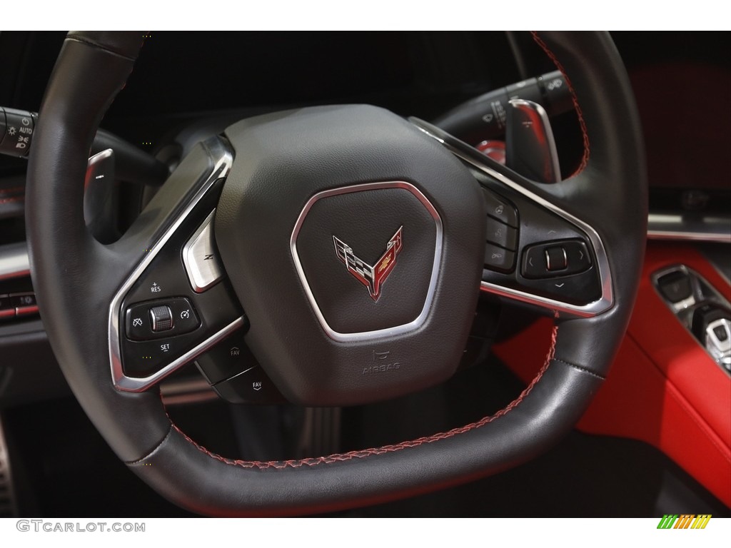 2021 Chevrolet Corvette Stingray Coupe Adrenaline Red Steering Wheel Photo #145025537
