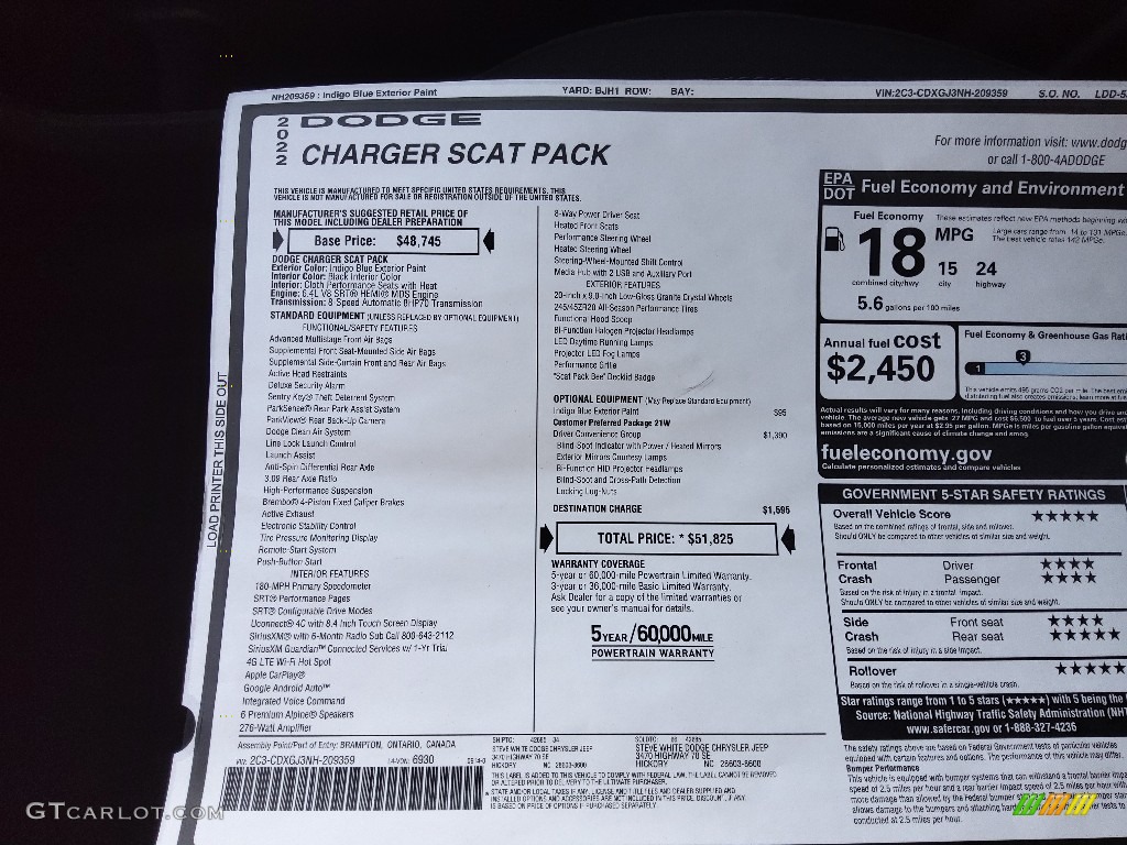 2022 Charger Scat Pack - Indigo Blue / Black photo #27