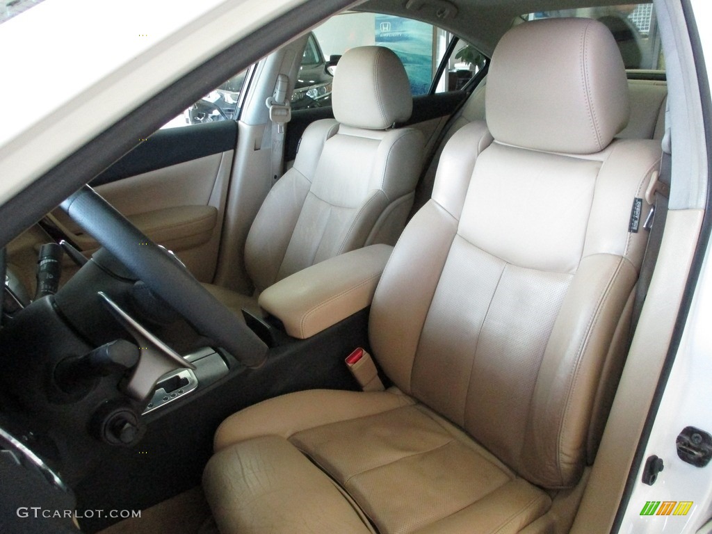 2009 Maxima 3.5 SV Premium - Winter Frost White / Caffe Latte photo #29