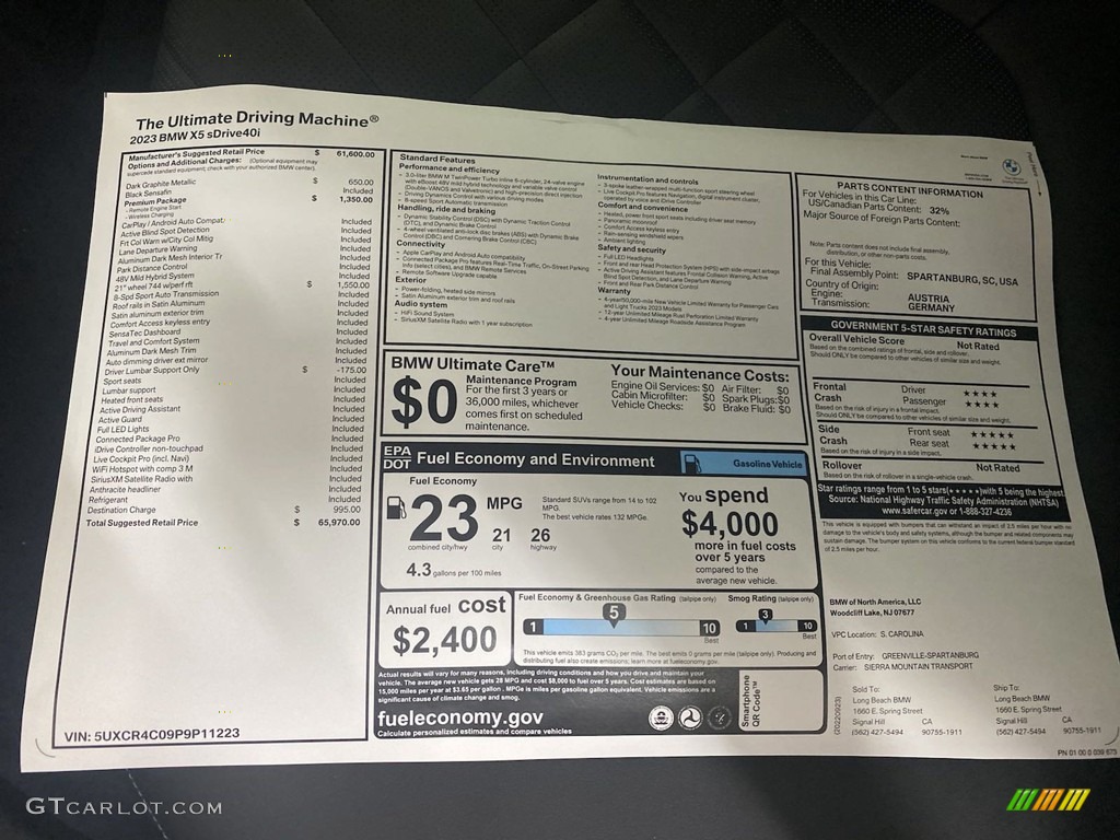 2023 X5 sDrive40i - Dark Graphite Metallic / Black photo #25