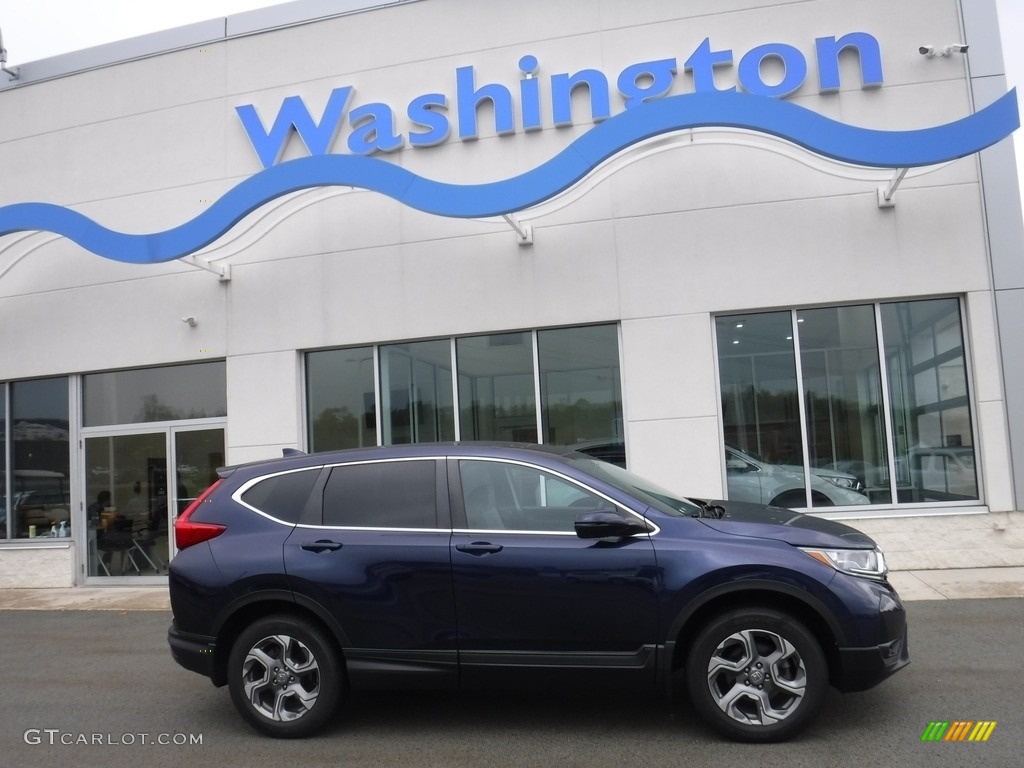 2019 CR-V EX-L AWD - Obsidian Blue Pearl / Gray photo #2