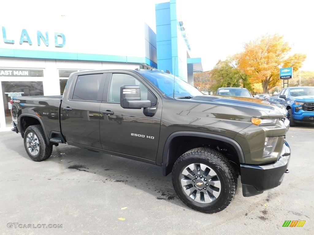 Greenstone Metallic 2022 Chevrolet Silverado 2500HD Custom Crew Cab 4x4 Exterior Photo #145046233