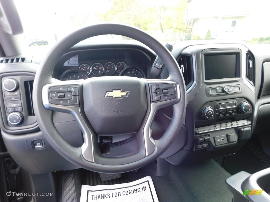 2022 Chevrolet Silverado 2500HD Custom Crew Cab 4x4 Jet Black Steering Wheel Photo #145046611
