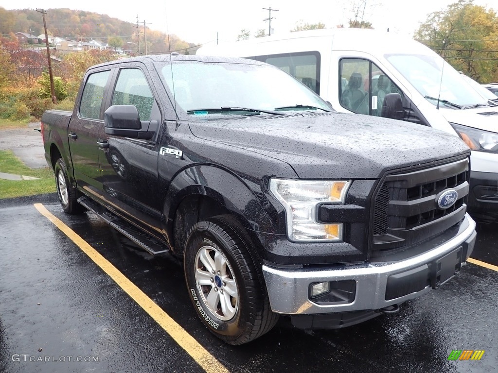 2016 F150 XL SuperCrew 4x4 - Shadow Black / Medium Earth Gray photo #3